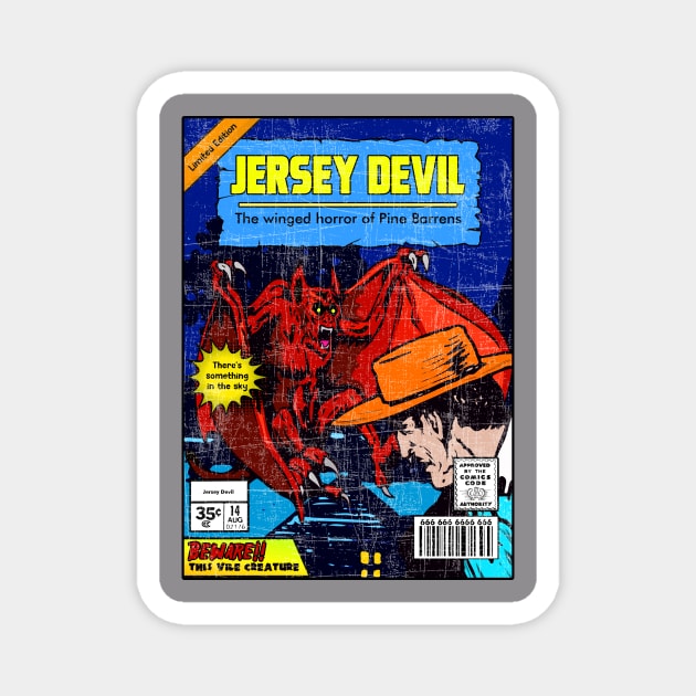 JERSEY DEVIL VINTAGE Magnet by theanomalius_merch