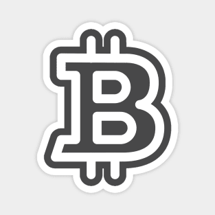 Bitcoin Logo white crypto Magnet