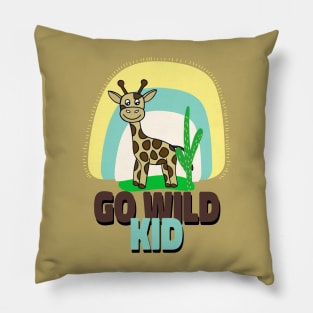 BABY Giraffe Art Go Wild Kid Giraffe Lover Pillow