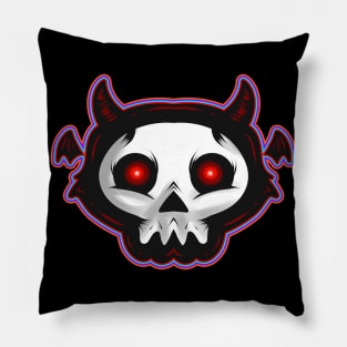 Cute Kawaii Flying Monster Skull Paint Face Wings Halloween Pillow