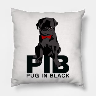 Pug in Black: Agent PIB Parody Pillow