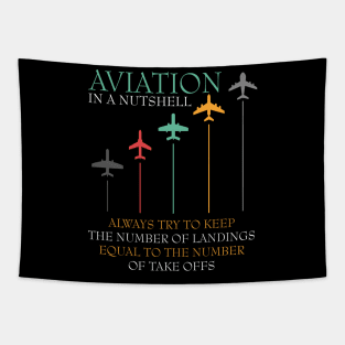 Funny Pilot Aviation In A Nutshell Tapestry