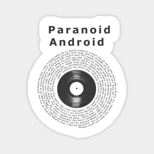 Paranoid Android / Song Lyrics Vinyl Style Magnet