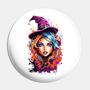 Cool colorful witch art Pin