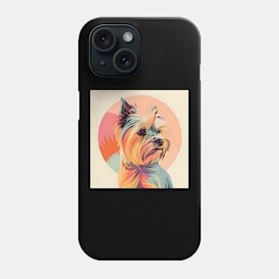 Retro Silky Terrier: Pastel Pup Revival Phone Case