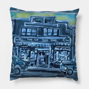 1940s Woodhaven Queens Mom and Pop Shops Pillow