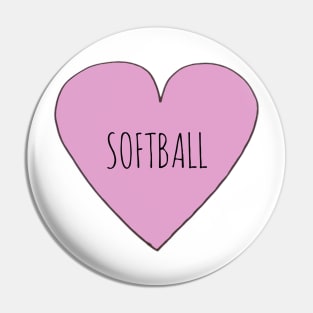 Love Softball Pin