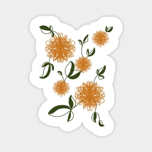 Vintage Autumn Flower Pattern Magnet