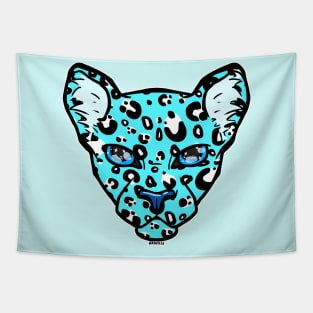 Snowy Winter Leopard Tapestry