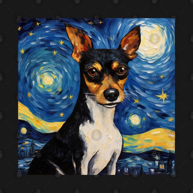 Rat Terrier painted in Van Gogh style by NatashaCuteShop