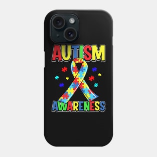 Autism Awareness Day 2020 Colorful Puzzle Ribbon Phone Case
