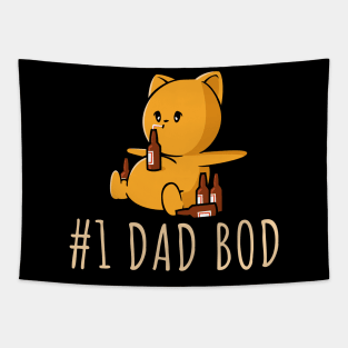 Number One Dad Bod Drinking Beer Funny Father's Day Tapestry