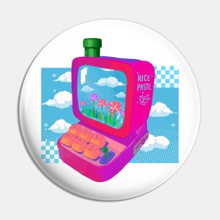 Cute Aesthetic Vaporwave Pink Laptop Pin