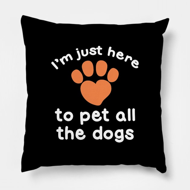 Pet All The Dogs Pillow by LuckyFoxDesigns