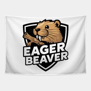 Eager Beaver Face Tapestry