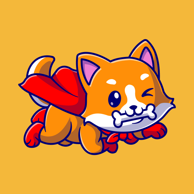 Cute Corgi Dog Super Bite Bone Cartoon by Catalyst Labs