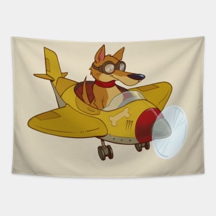 Dog Plane Tapestry