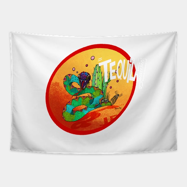 TEQUILA SNAKE Tapestry by MikaelJenei