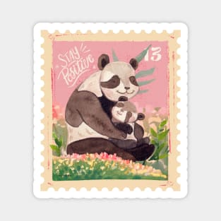 Mother Panda and Lovely Cub Moment Magnet