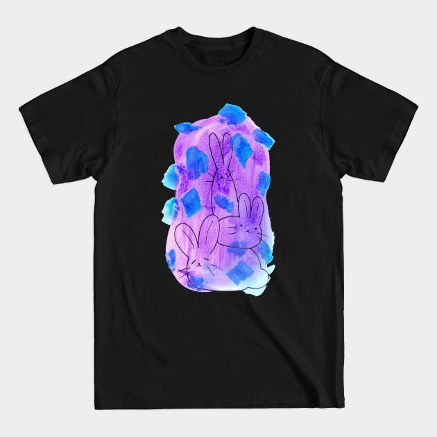 Discover Watercolor Bunny Pile - Bunny - T-Shirt
