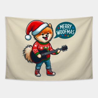 Xmas Pomeranian Tapestry