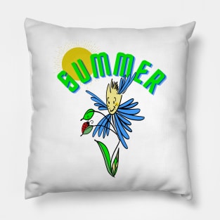 Summer Flower And Ladybug Pillow