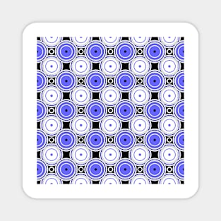 Black, White and Blue Pattern #1 Magnet