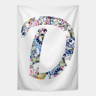 Gaudi Mosaic Letter D Tapestry