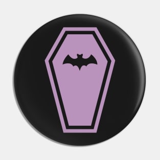 Lilac Pastelgoth Vampire Bat Coffin Pin