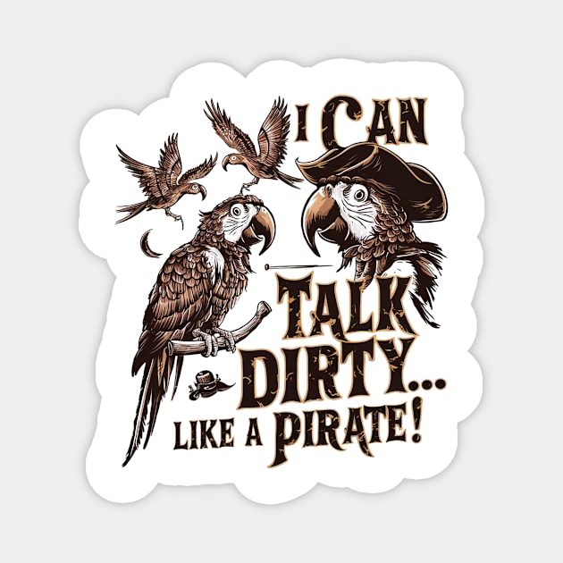 Talk like pirate cute parrot Magnet by zoelewi