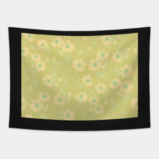 The cute flower pattern in light green spring fresh colours Tapestry