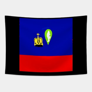 Sporty Liechtenstein Design on Black Background Tapestry