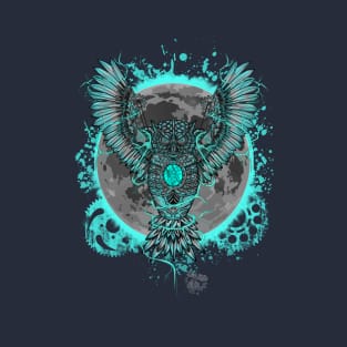 Steampunk Robot Owl Silver T-Shirt