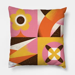 floral and geometric vintage pattern Pillow