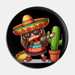 Celebrate Cinco de Mayo with our Dabbing Mexican  GIRL Pin