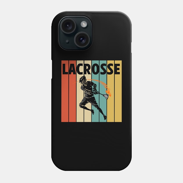 Vintage Lacrosse Player Phone Case by Quotes NK Tees