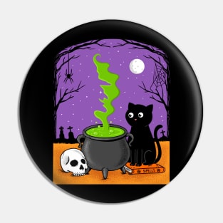 Cat and Witch Pin