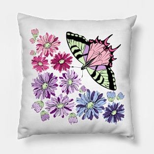 Butterfly in flowers Pillow