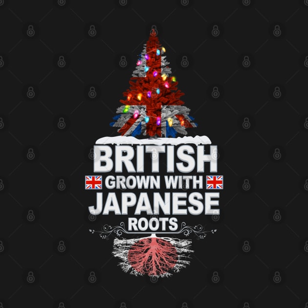 British Grown With Japanese Roots - Gift for Japanese With Roots From Japan by Country Flags