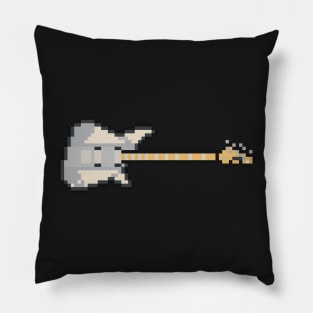 Pixel Silver Reverend Guitar Pillow