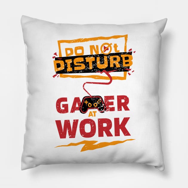 "Do Not Disturb - Gamer at Work" Epic Gaming Design for Hardcore Players Pillow by star trek fanart and more