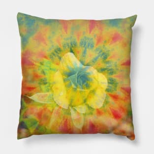 Mysterious rose in vibrant mandala Pillow