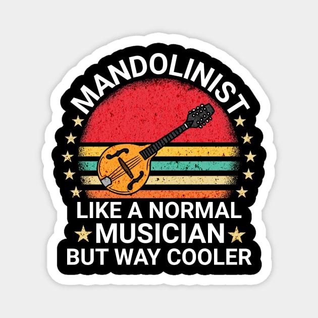 Mandolin Player Magnet by The Jumping Cart