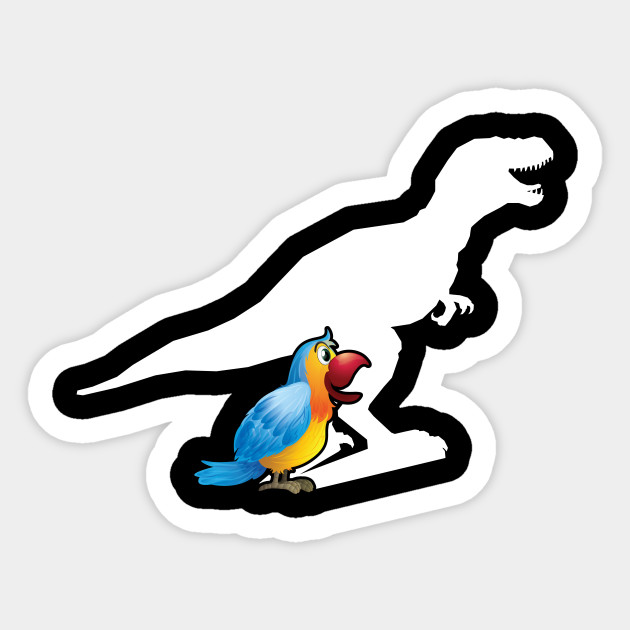 Screaming Parrot Dinosaur Trex Bird Meme Trex Bird Sticker
