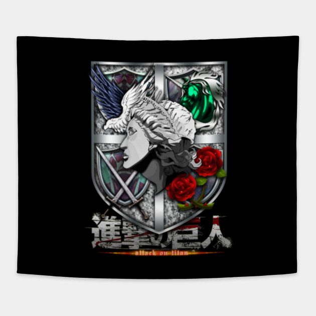 Attack On Titan Wall Seal Art Tapisserie Teepublic De