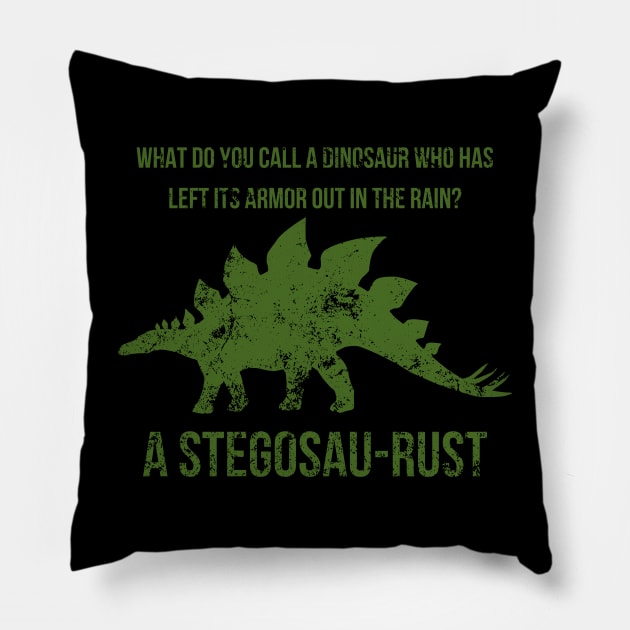 Cute Stegosaurus Dino joke pun design Pillow by Juliet & Gin