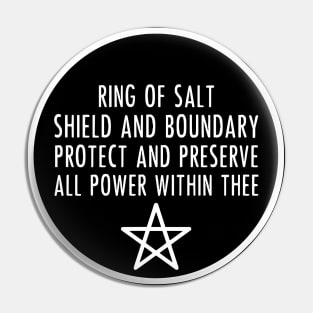 Ring of Salt Protection Pentagram Pin