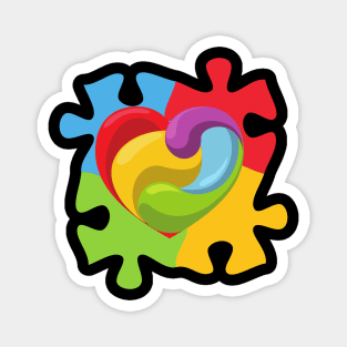 Puzzle Piece Heart Magnet