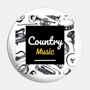 country music I love retro Pin