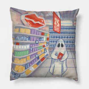 Ghost in a pharmacy Pillow